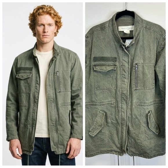 Treasure & Bond Other - Green Utility Jacket Mens XL Pockets Full Zip Outdoor Barn Farm Military Style